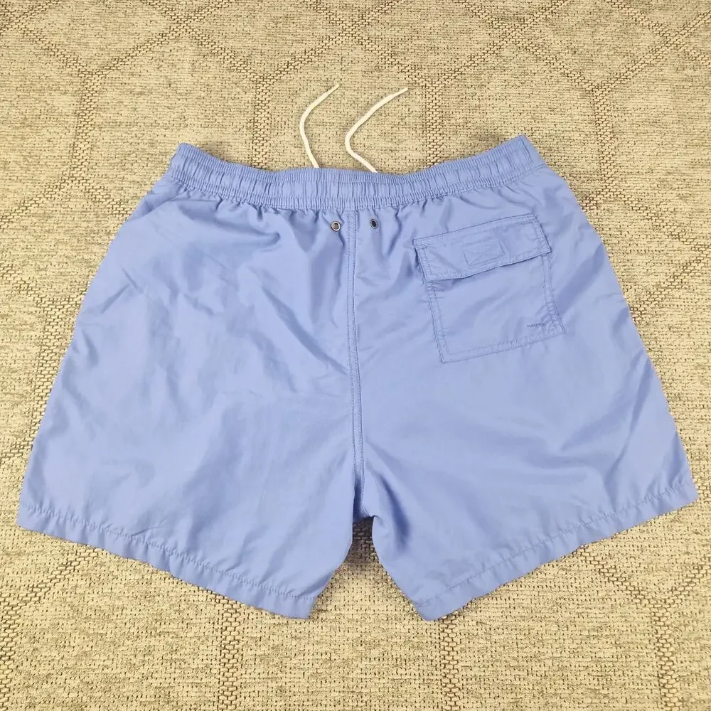 POLO Ralph Lauren Swim Trunks Blue Drawstring Size Mens Large XL 3 Pockets